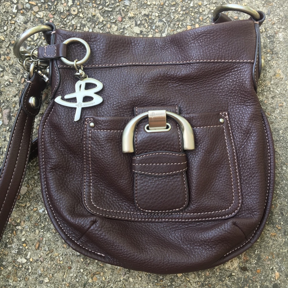 B Makowsky Brown Leather Crossbody